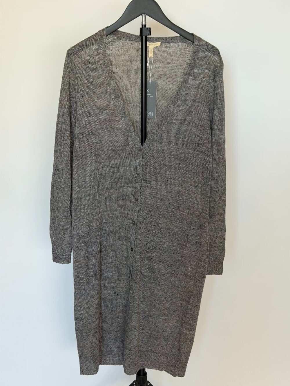 NEW Eileen Fisher Long Gray Cardigan
